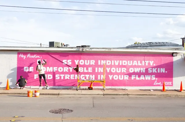 Victoria’s Secret mural by Open Air Gallery, Austin, TX